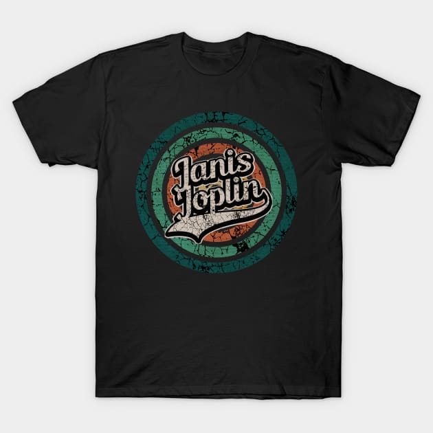 Janis Joplin // Retro Circle Crack Vintage T-Shirt by People Mask